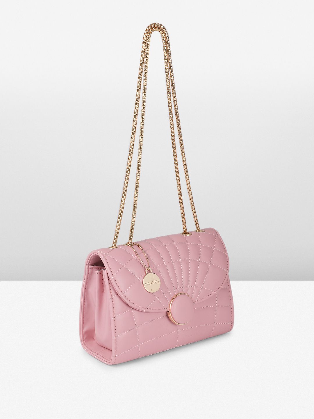 DressBerry Textured Structured Shoulder Bag With Quilted