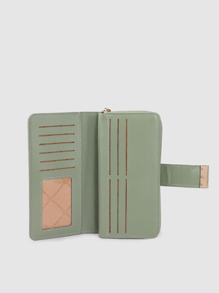 Lino Perros Women Croc Textured Two Fold Wallet