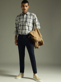 DENNISON Men Textured Smart Tapered Fit Trousers