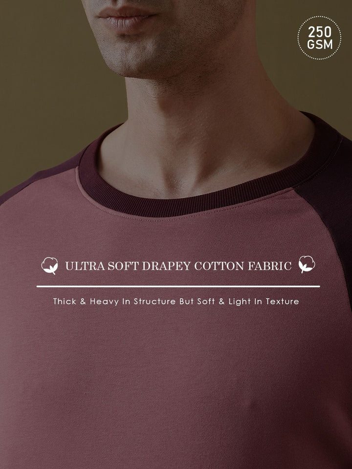 DILLINGER Men Colourblocked Ultra Soft Drapey Cotton Raglan T-Shirt