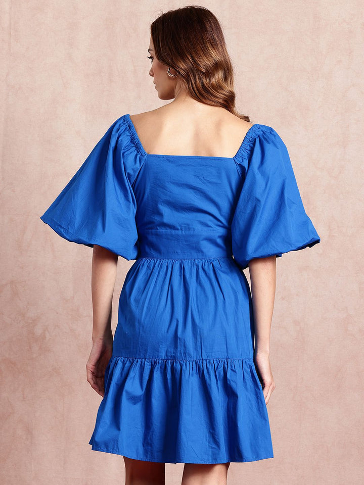 all about you Puff Sleeve Fit & Flare Dress