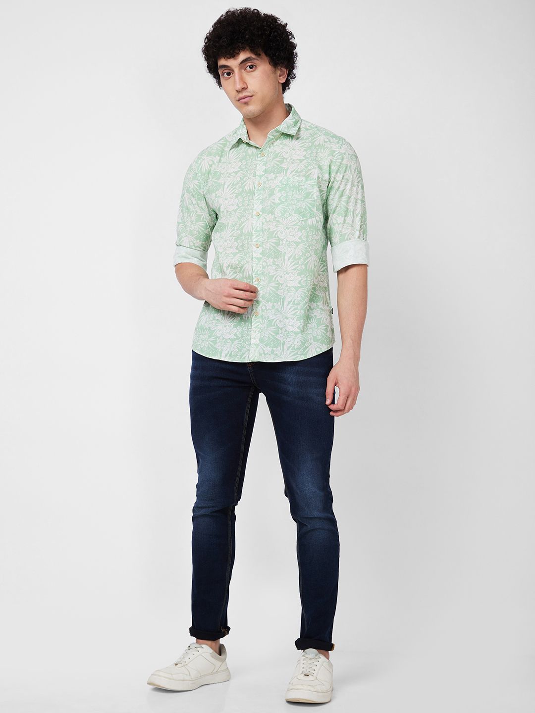 SPYKAR Floral Printed Cotton Casual Shirt