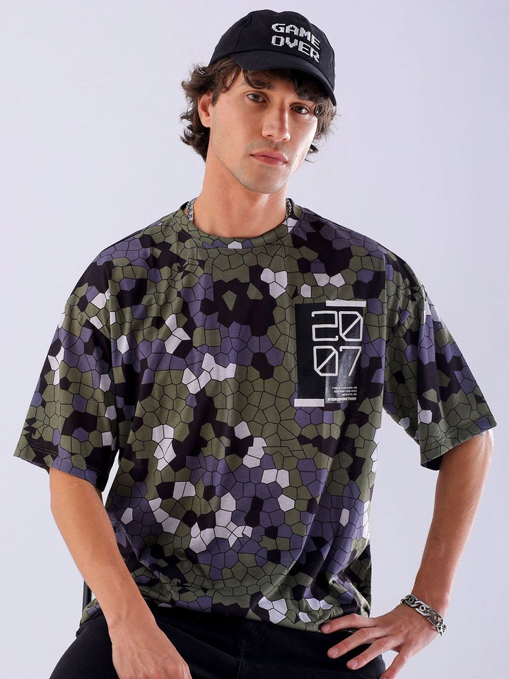 The Indian Garage Co Men All Over Printed Oversized T-shirt