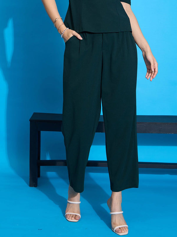 SASSAFRAS worklyf Women Mid-Rise Pleated Trousers