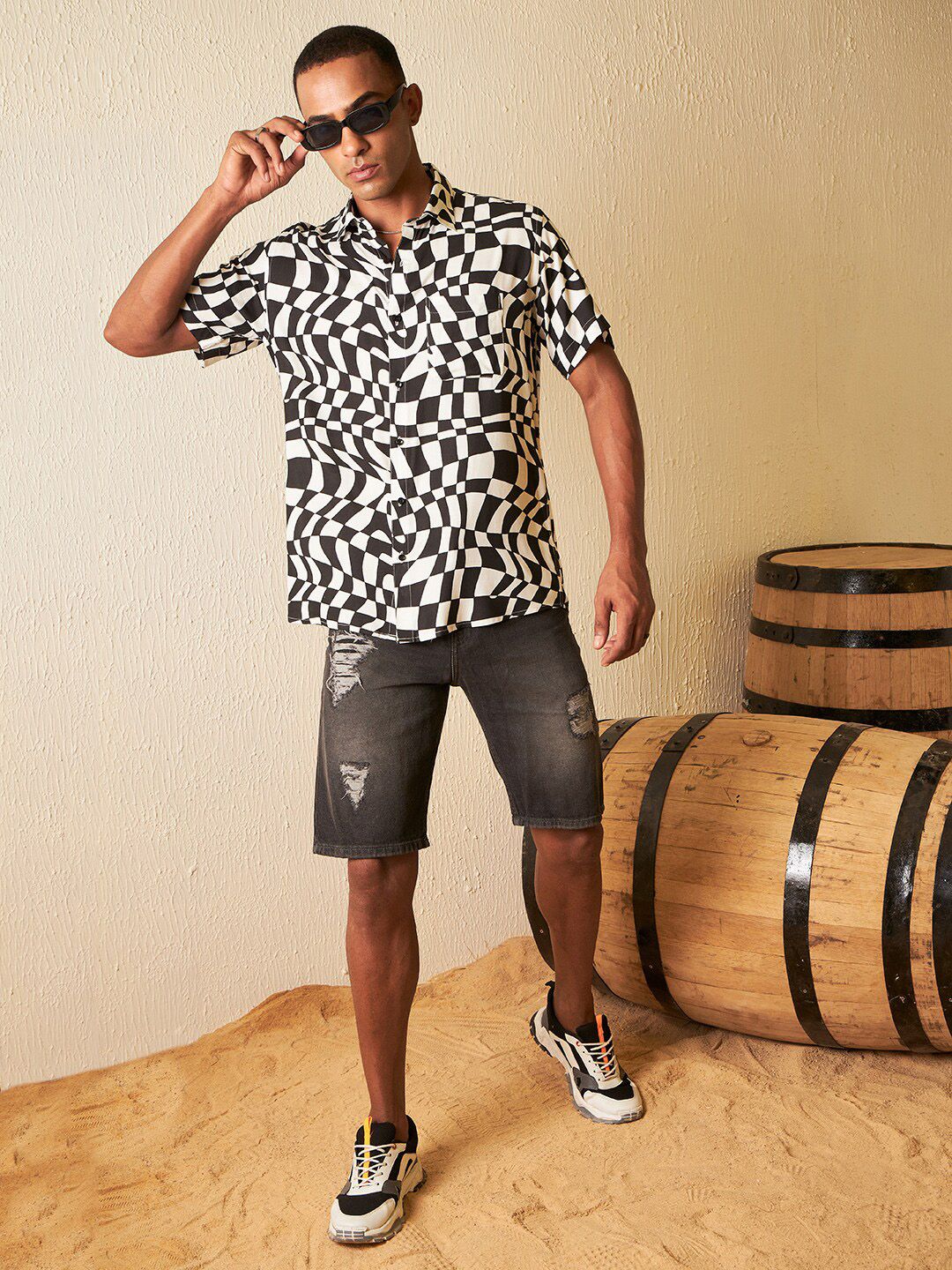 DENNISON Men Smart Block Printed Casual Shirt