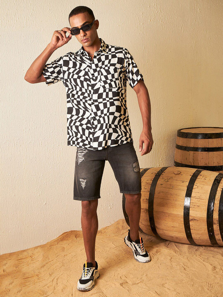DENNISON Men Smart Block Printed Casual Shirt
