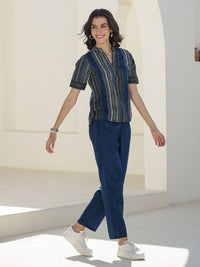 SANSKRUTIHOMES Women Printed Pure Cotton Top With Trousers Co-Ords