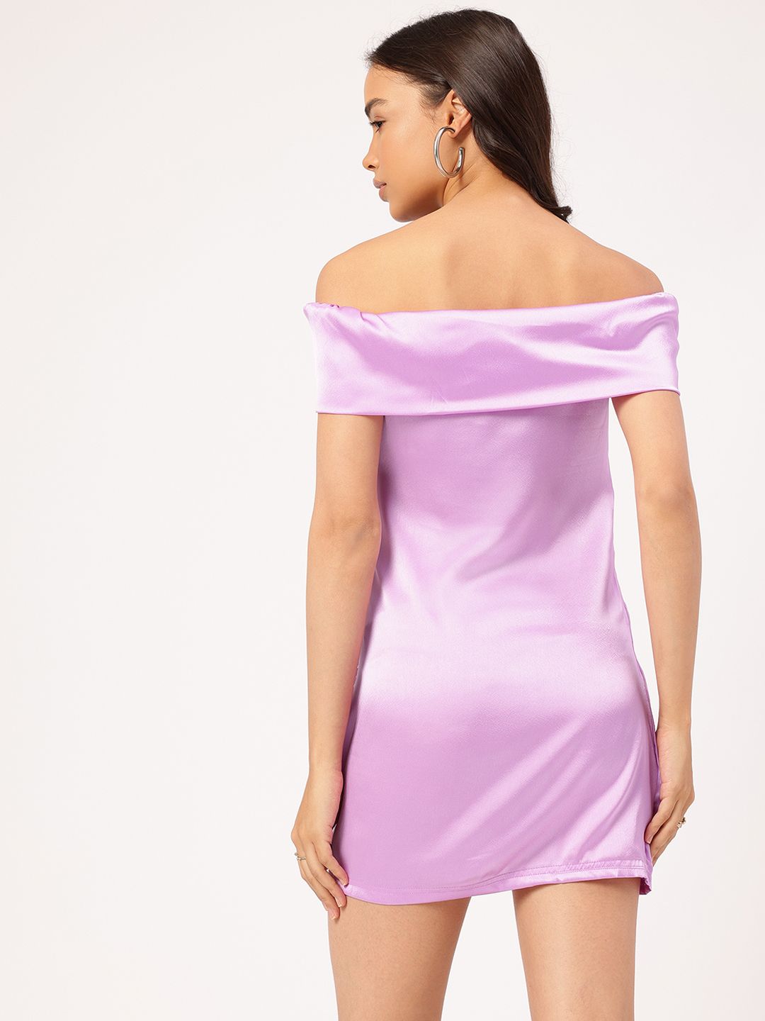 DressBerry Satin Glow-Up Ruched Mini Bodycon Dress