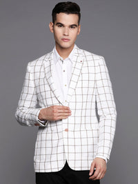 Raymond Checked Single-Breasted Blazer