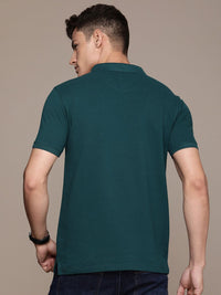 French Connection Polo Collar Knitted Pure Cotton T-shirt With Minimal Brand Logo Print