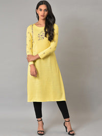 W Floral Embroidered Zardozi Acrylic Kurta