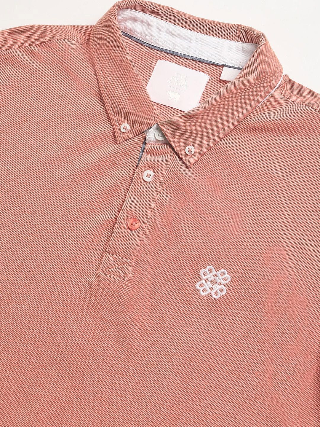 The Bear House Men Solid Polo Collar Regular Fit Tshirt