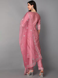 KALINI Floral Yoke Designed Regular Kurta With Trousers & Dupatta