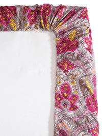 Myntra Elegant Homes Red Ethnic Motifs Polycotton 300 TC Fitted King Fine Bedsheet with 2 Pillow Covers-98 x 87 inches