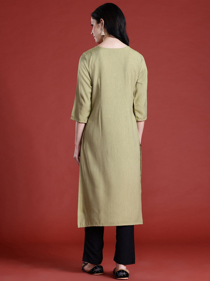 Anouk Thread Work Straight Kurta