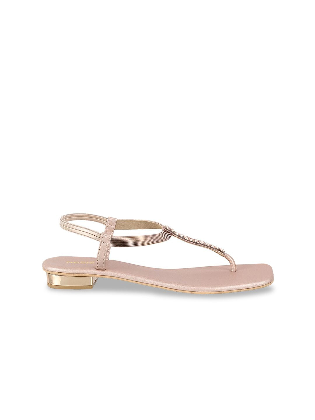 Mochi Embellished Open Toe Flats