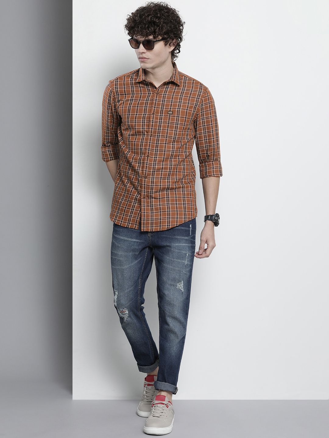 The Indian Garage Co Men Tartan Checks Casual Shirt