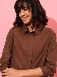 STREET 9 Pure Cotton Spread Collar Boxy Fit Casual Shirt