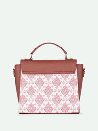 ZOUK Kashmiri Tulips Floral Printed Structured Handheld Bag