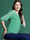 DressBerry Floral Print Puff Sleeve Top
