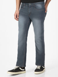 Urbano Fashion Men Bootcut Heavy Fade Clean Look Stretchable Jeans