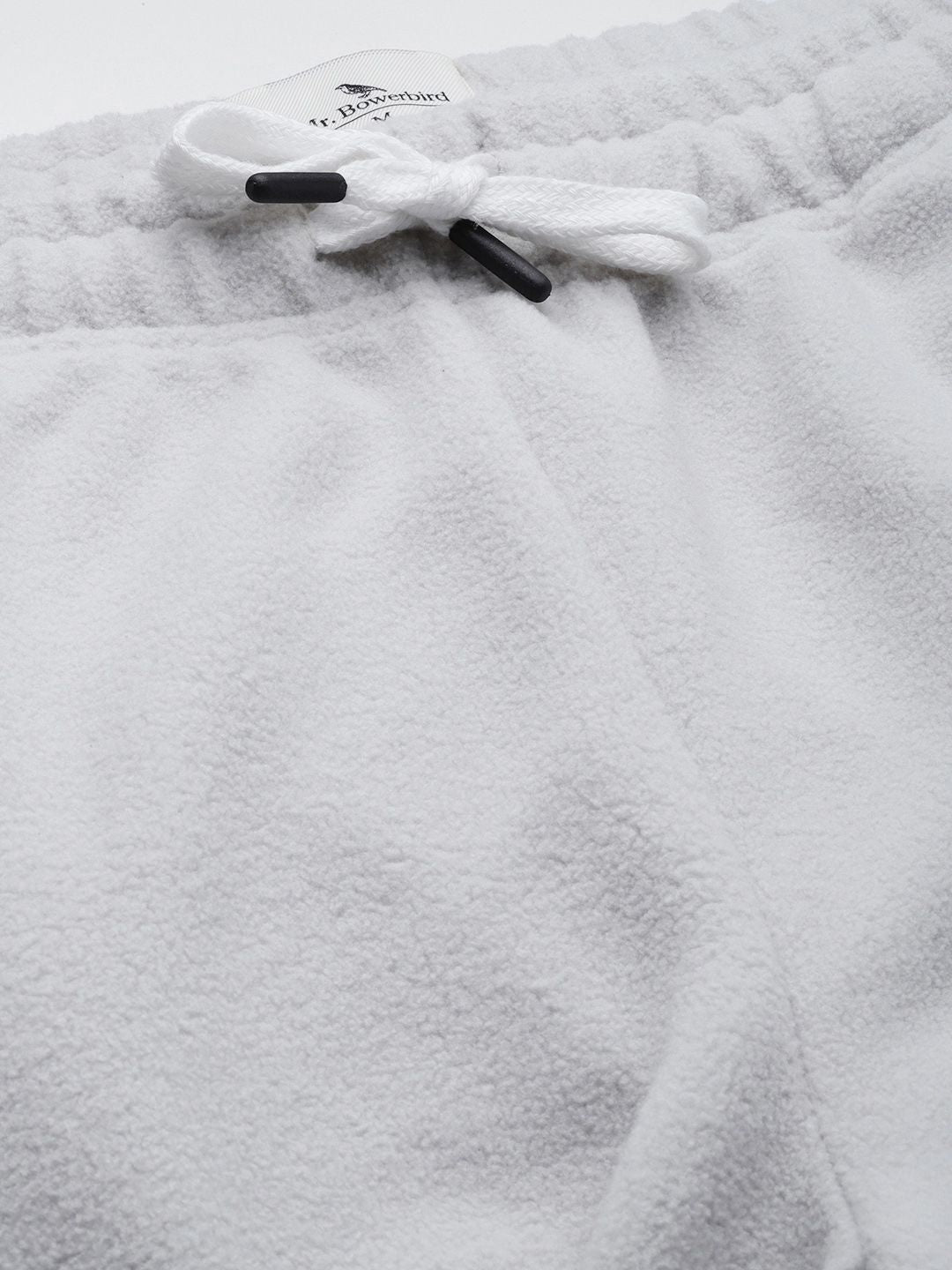 Mr Bowerbird Men Grey Melange Pile Fleece Joggers
