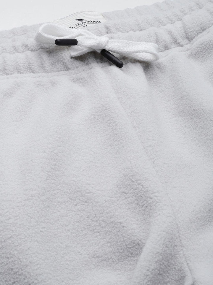 Mr Bowerbird Men Grey Melange Pile Fleece Joggers