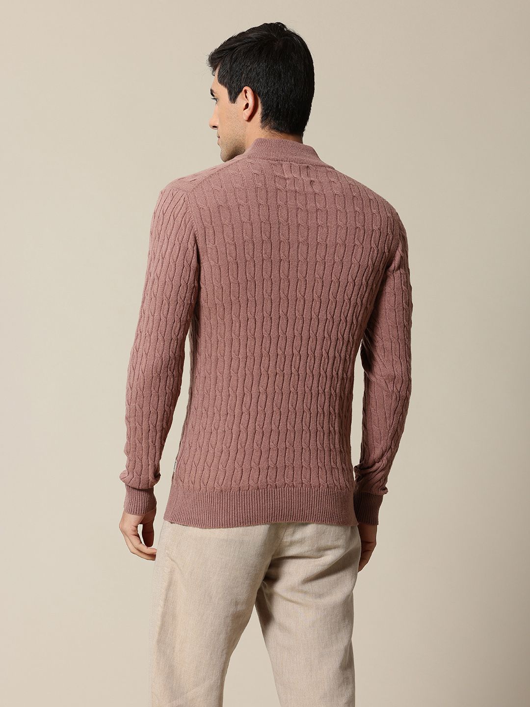 Mr Bowerbird Mock Collar Cable Knit Pullover Sweater