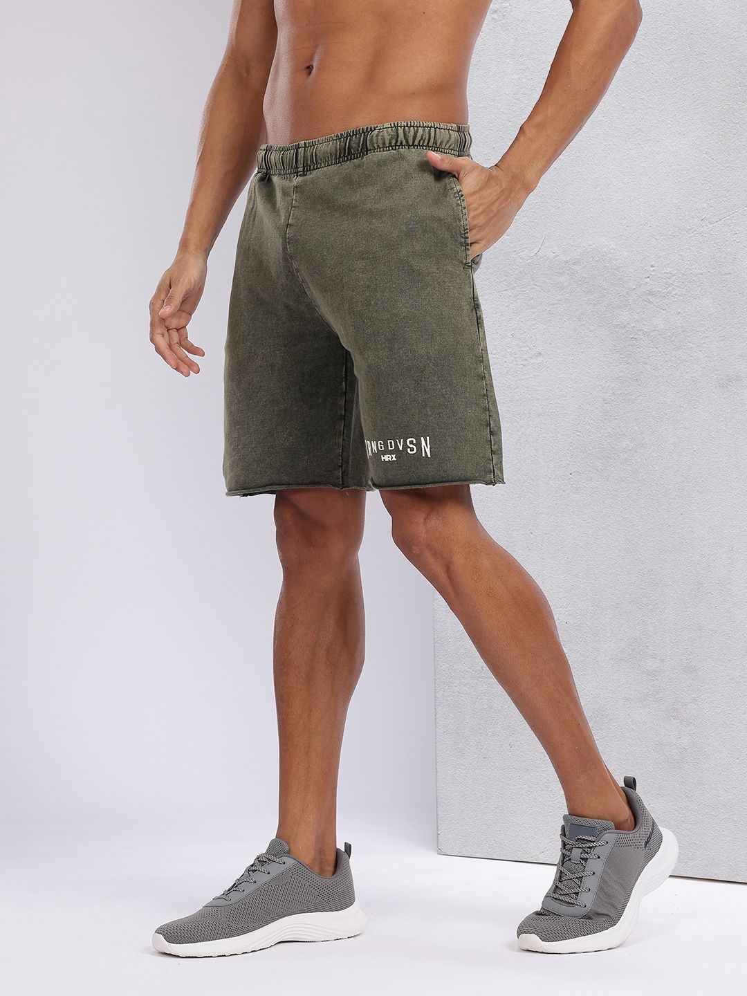 HRX by Hrithik Roshan Men Pure Cotton Washed Effect Training Shorts