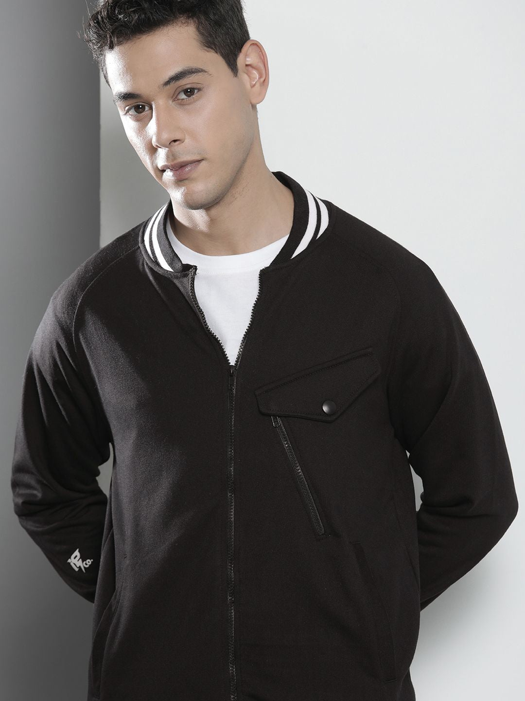 Garage Co India Lelaki Hitam Sweatshirt Pepejal