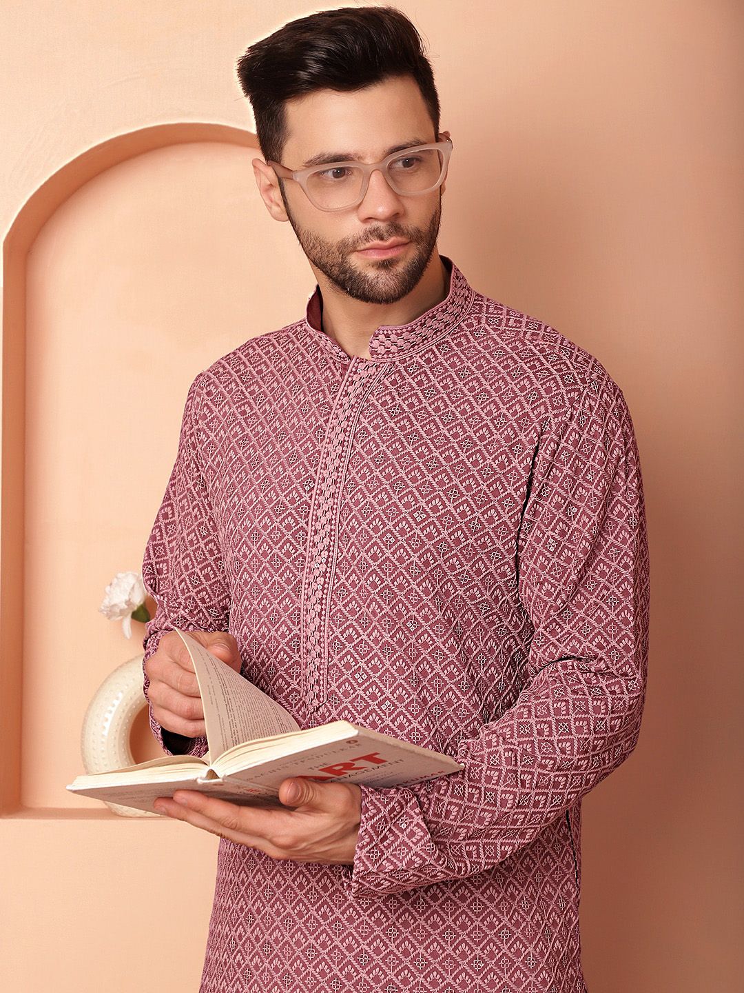 Jompers Ethnic Motifs Embroidered Regular Thread Work Kurta With Pyjamas