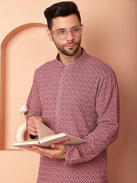 Jompers Ethnic Motifs Embroidered Regular Thread Work Kurta With Pyjamas