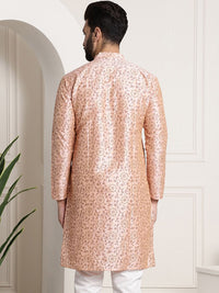 SOJANYA Floral Printed Kolar Mandarin Lengan Panjang Kurta Lurus