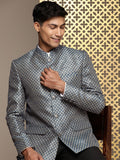 House of Pataudi Woven Design Ethnic Motifs Jashn Bandhgala Blazer