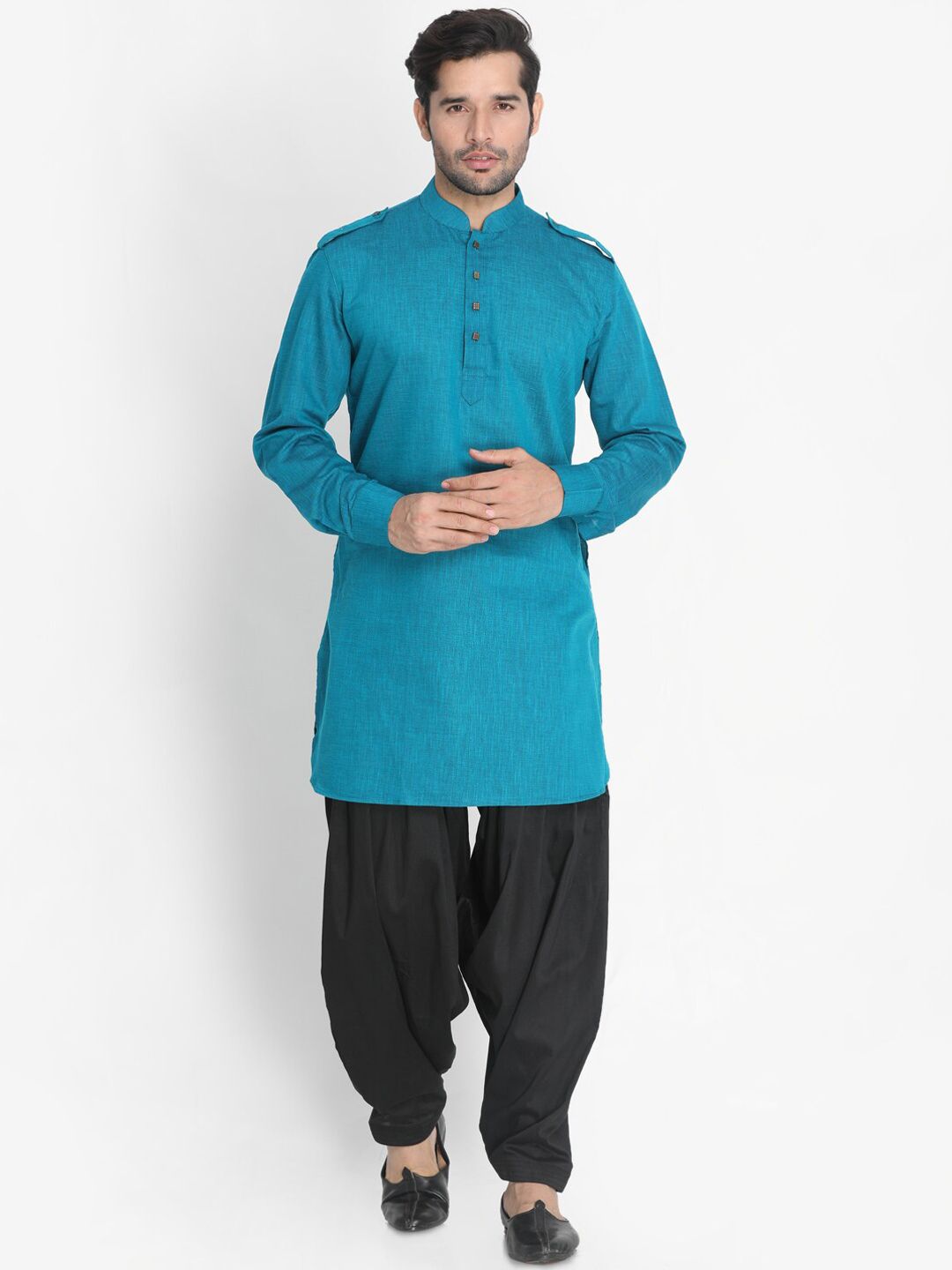 Vastramay Men Cotton Black Black Salwar