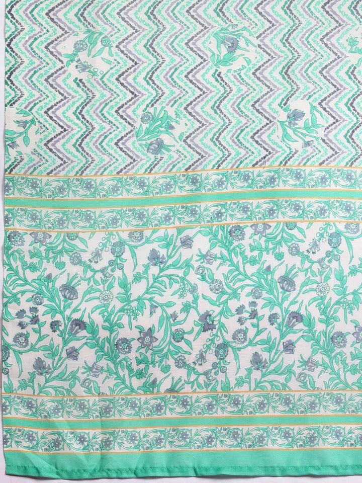 Anouk Floral Printed Regular Gotta Patti Kurta with Trousers & Dupatta