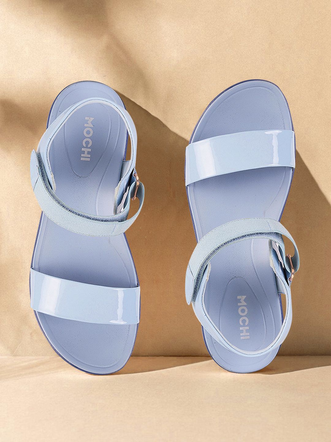 Mochi Women Blue Solid Heels