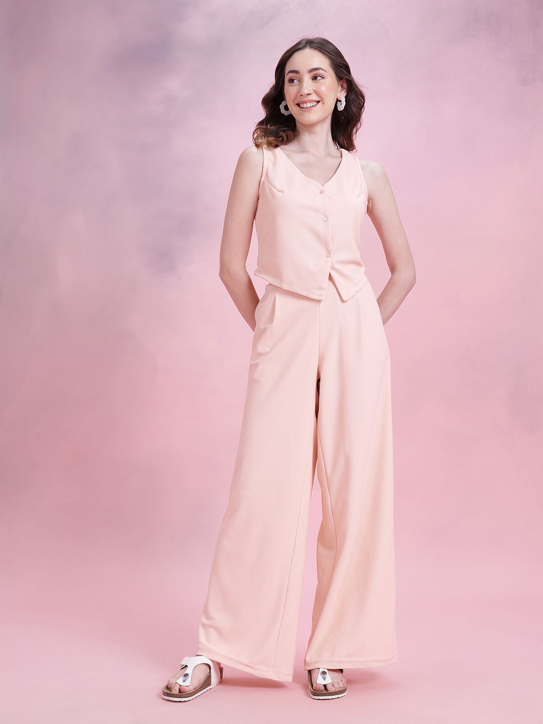 DressBerry Textured Pleated Co-Ords