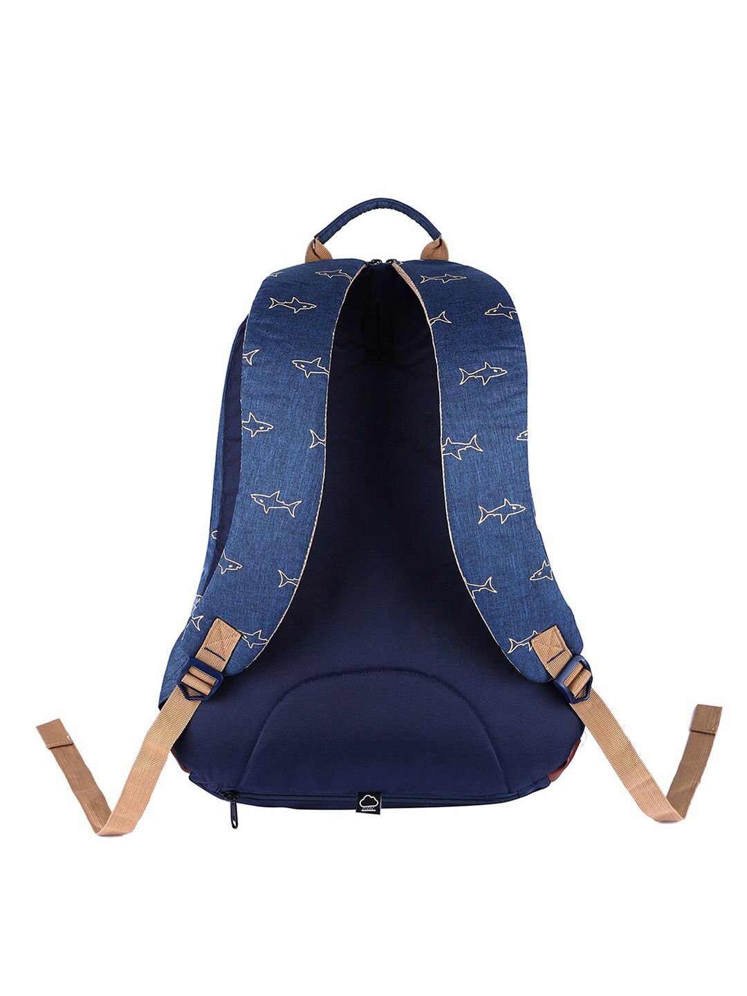 Gear Unisex Blue & Beige Graphic Printed Backpack With Rain Cover