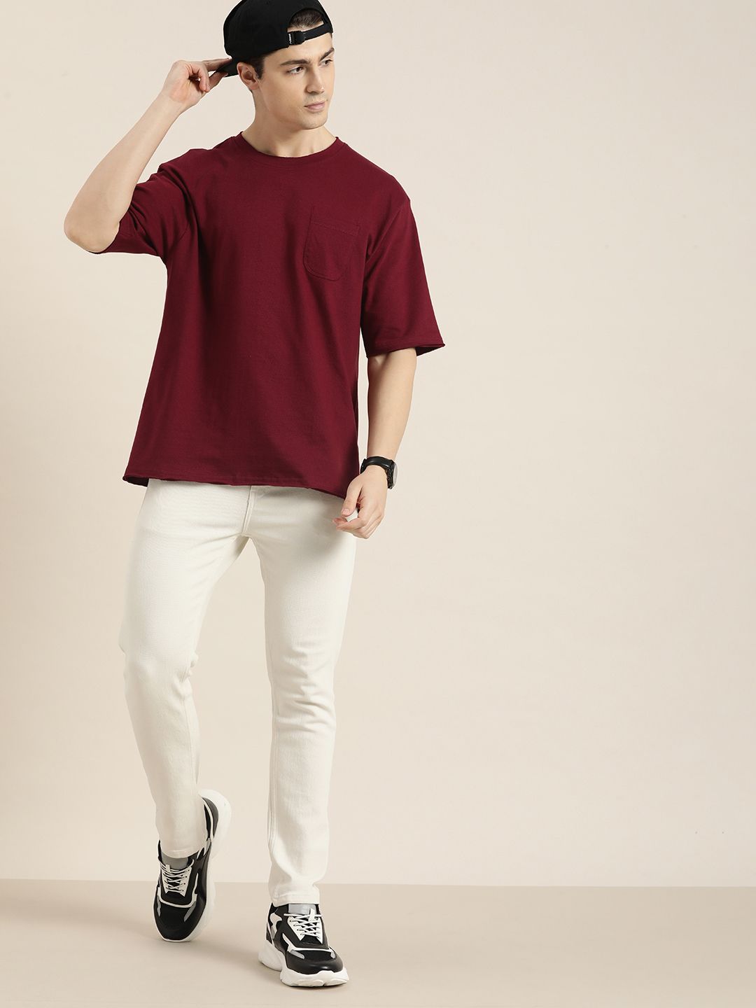 DILLINGER Men Honeycomb Structure Oversized Pocket T-shirt