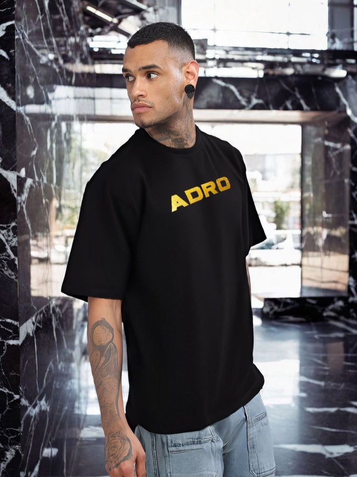 ADRO Graphic Printed Drop-Shoulder Sleeves Cotton Oversized T-shirt
