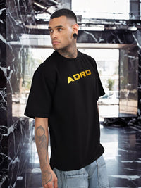 ADRO Graphic Printed Drop-Shoulder Sleeves Cotton Oversized T-shirt