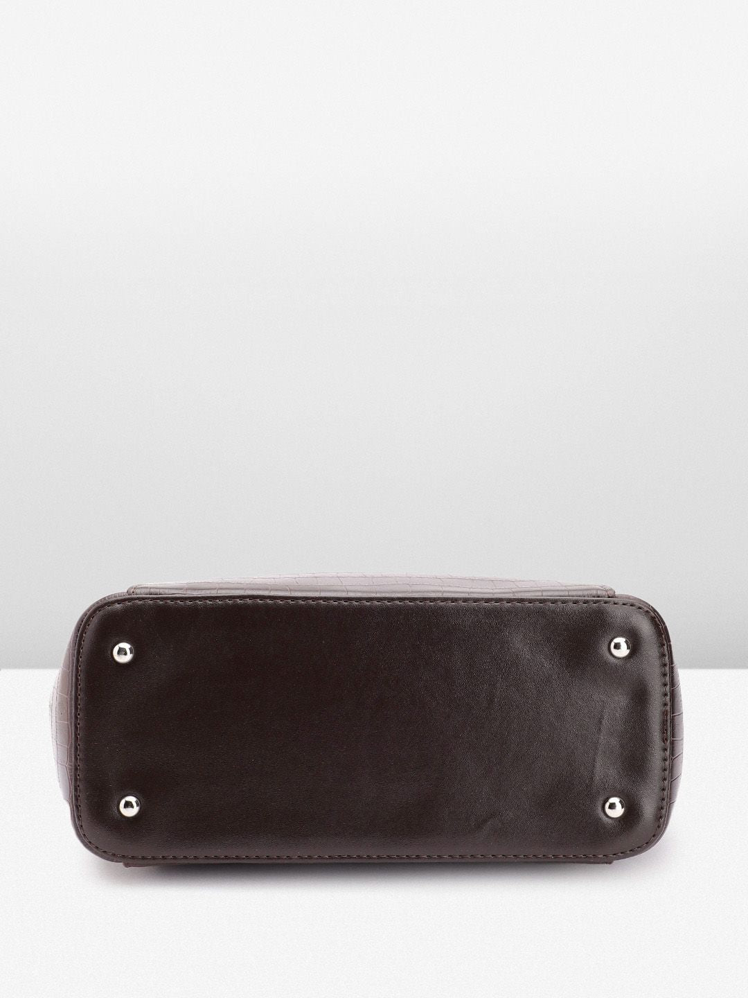 Lino Perros Croc Textured Structured Shoulder Bag
