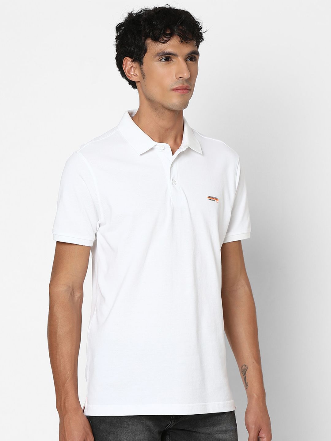 SPYKAR Regular Fit Polo Collar Short Sleeve Cotton T-shirt
