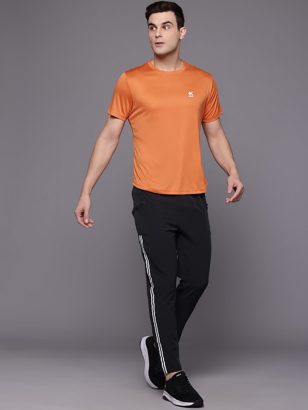 HRX by Hrithik Roshan Striped Rapid-Dry Training T-shirt