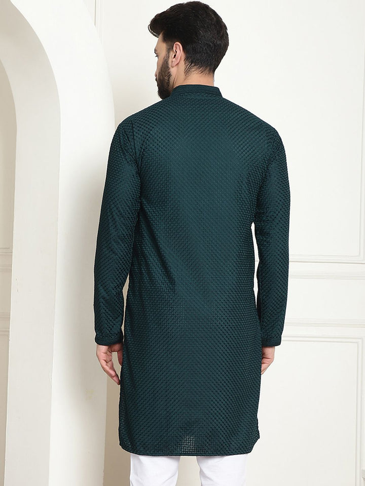 SOJANYA Geometric Embroidered Pure Cotton Straight Kurta