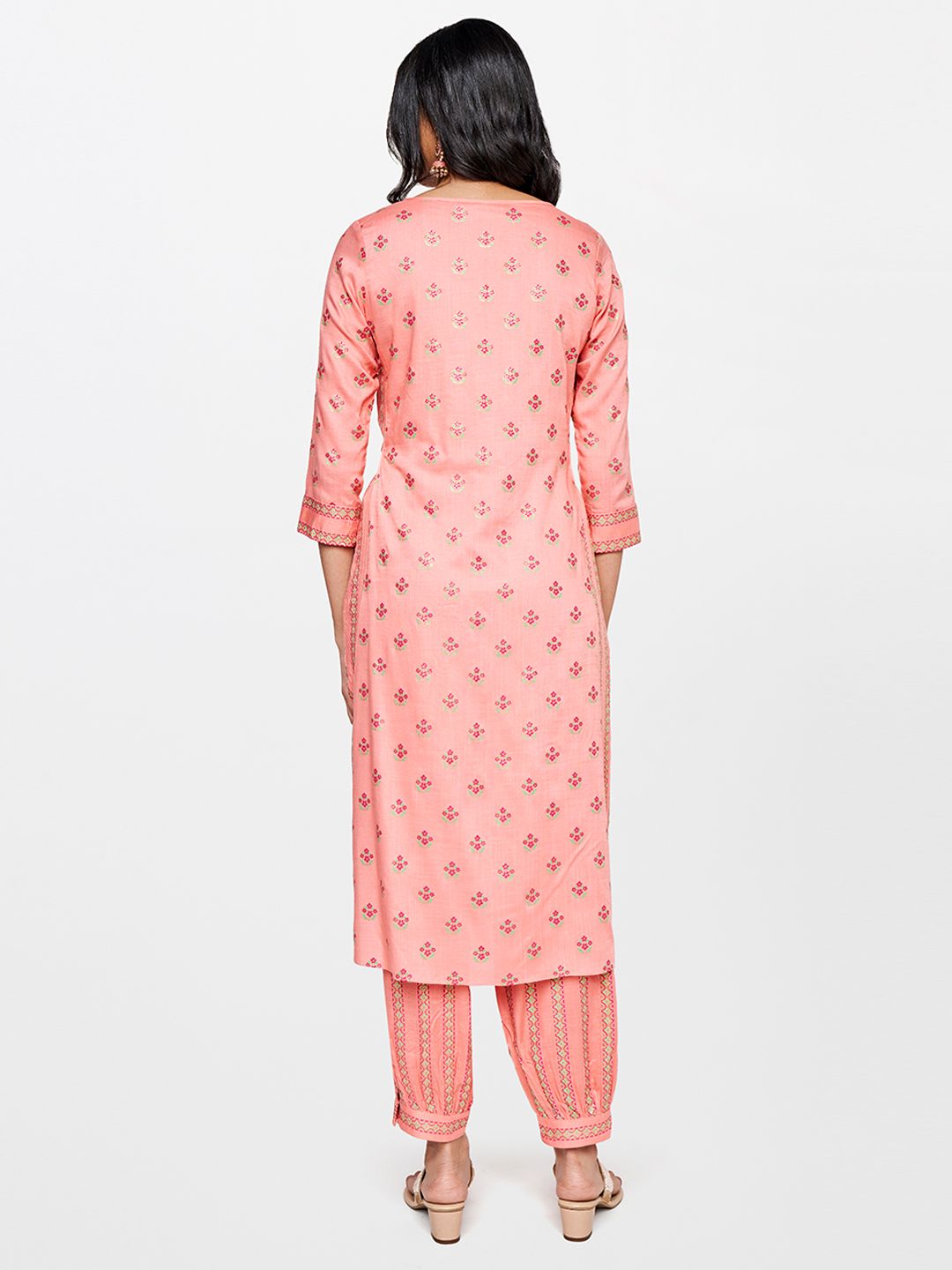 Global Desi Floral Printed Kurta with Dhoti Pant Set