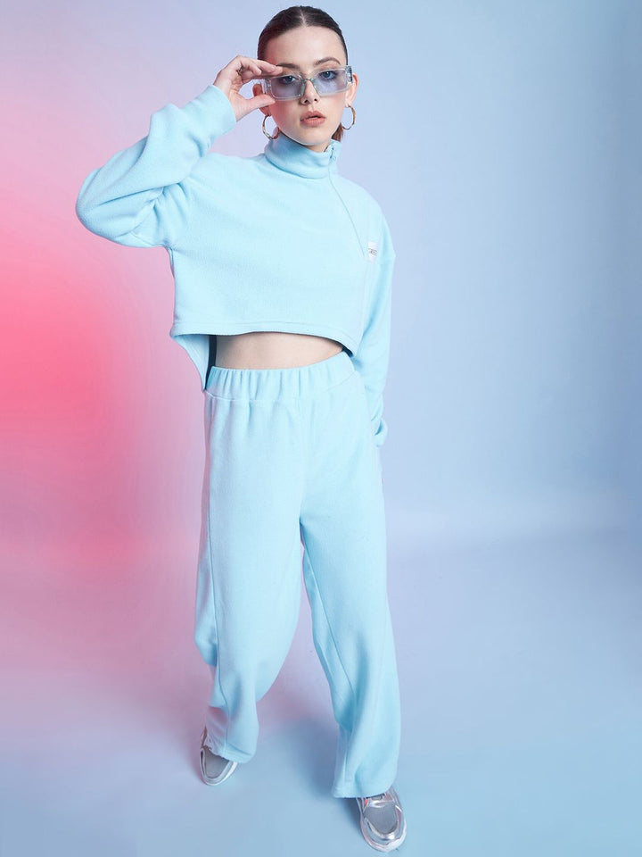 STREET 9 High Neck Crop Sweatshirt