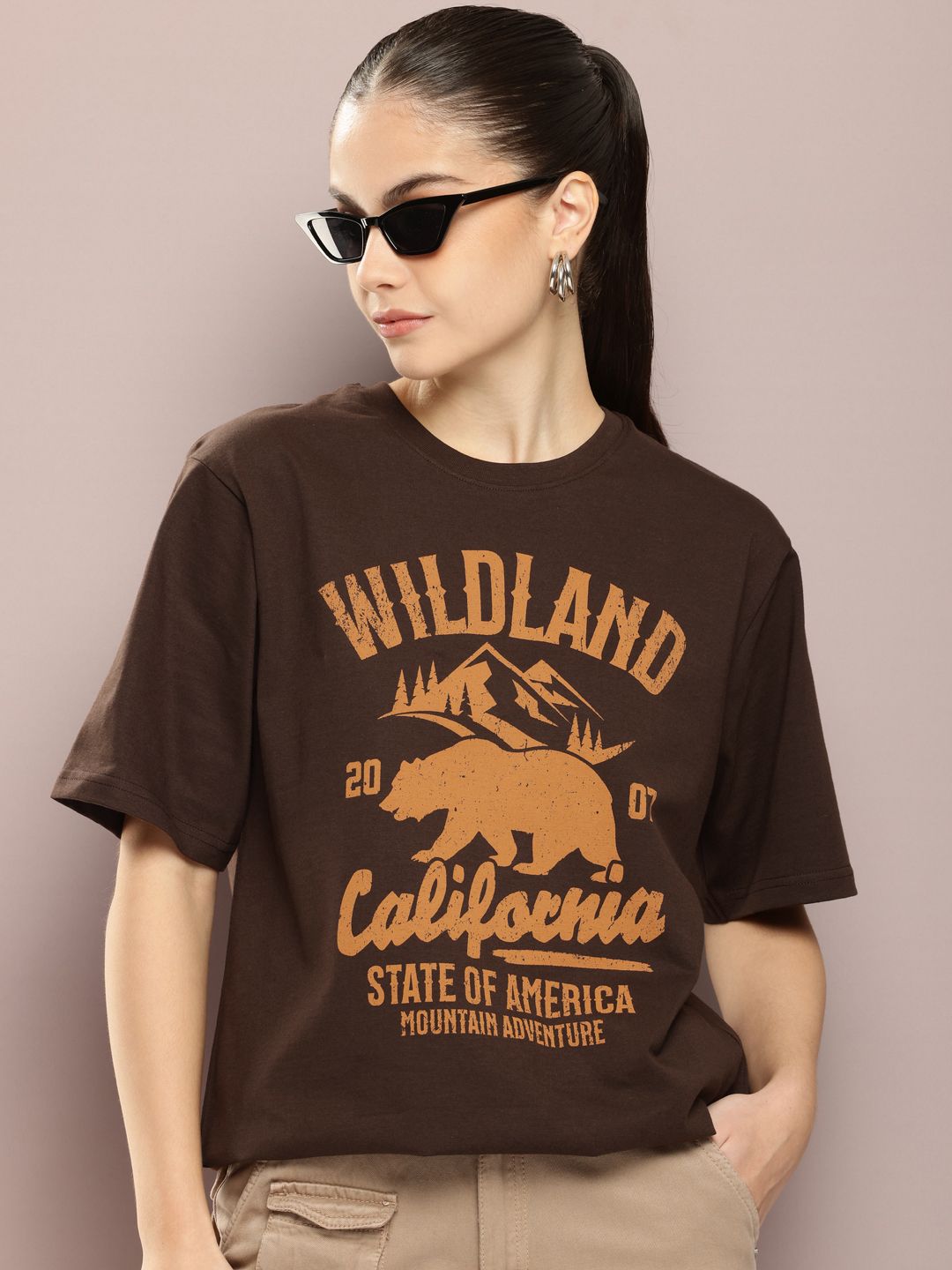 DILLINGER Women Graphic Printed Oversized T-shirt