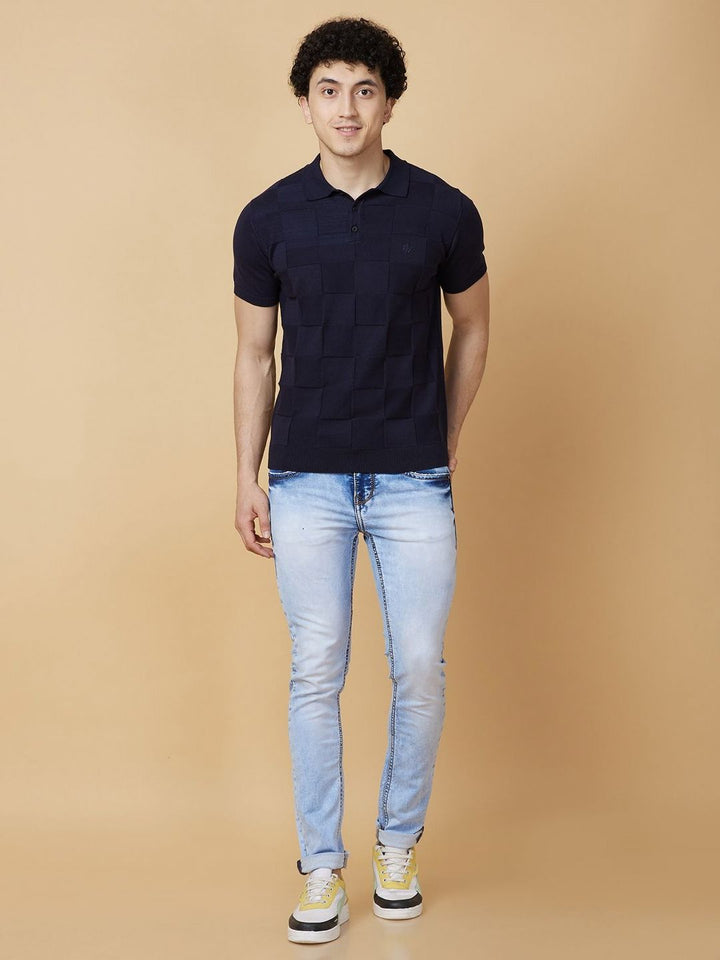 Being Human Men Checked Polo Collar Pockets T-shirt